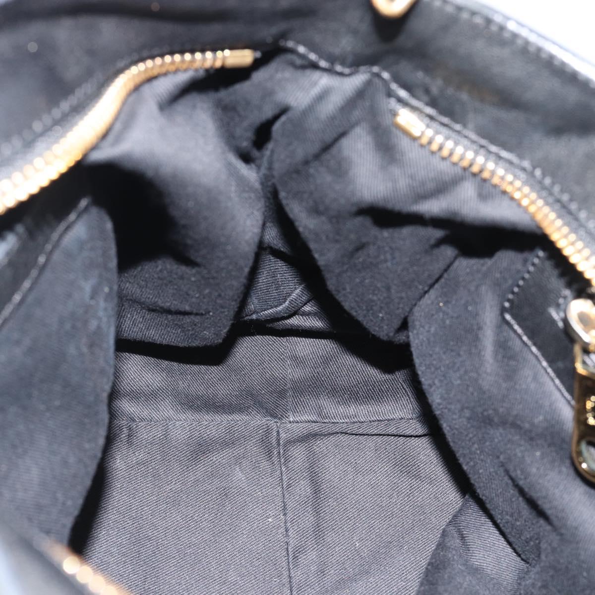 Chloe Etel Hand Bag Leather Black Gold Auth 183634