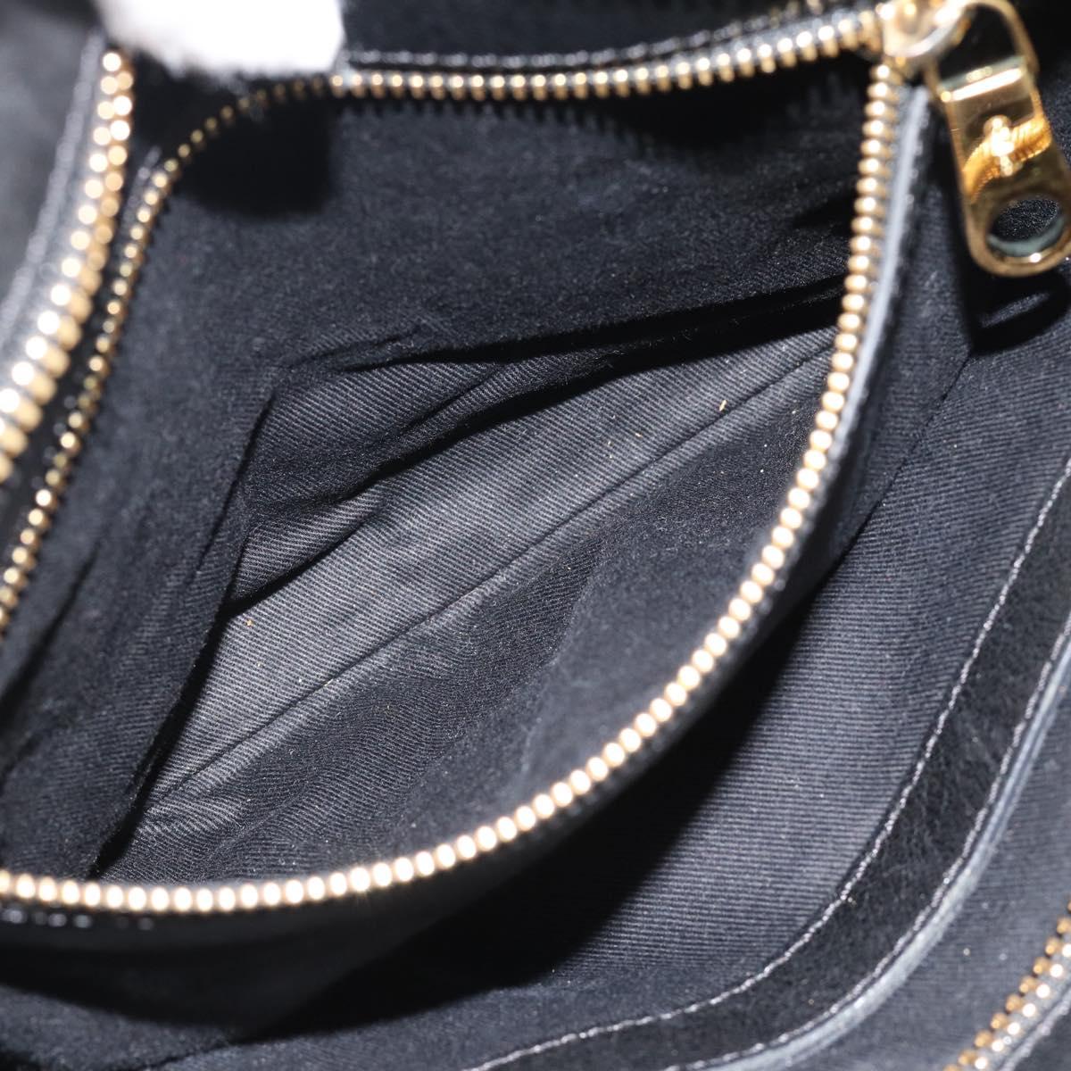 Chloe Etel Hand Bag Leather Black Gold Auth 183634