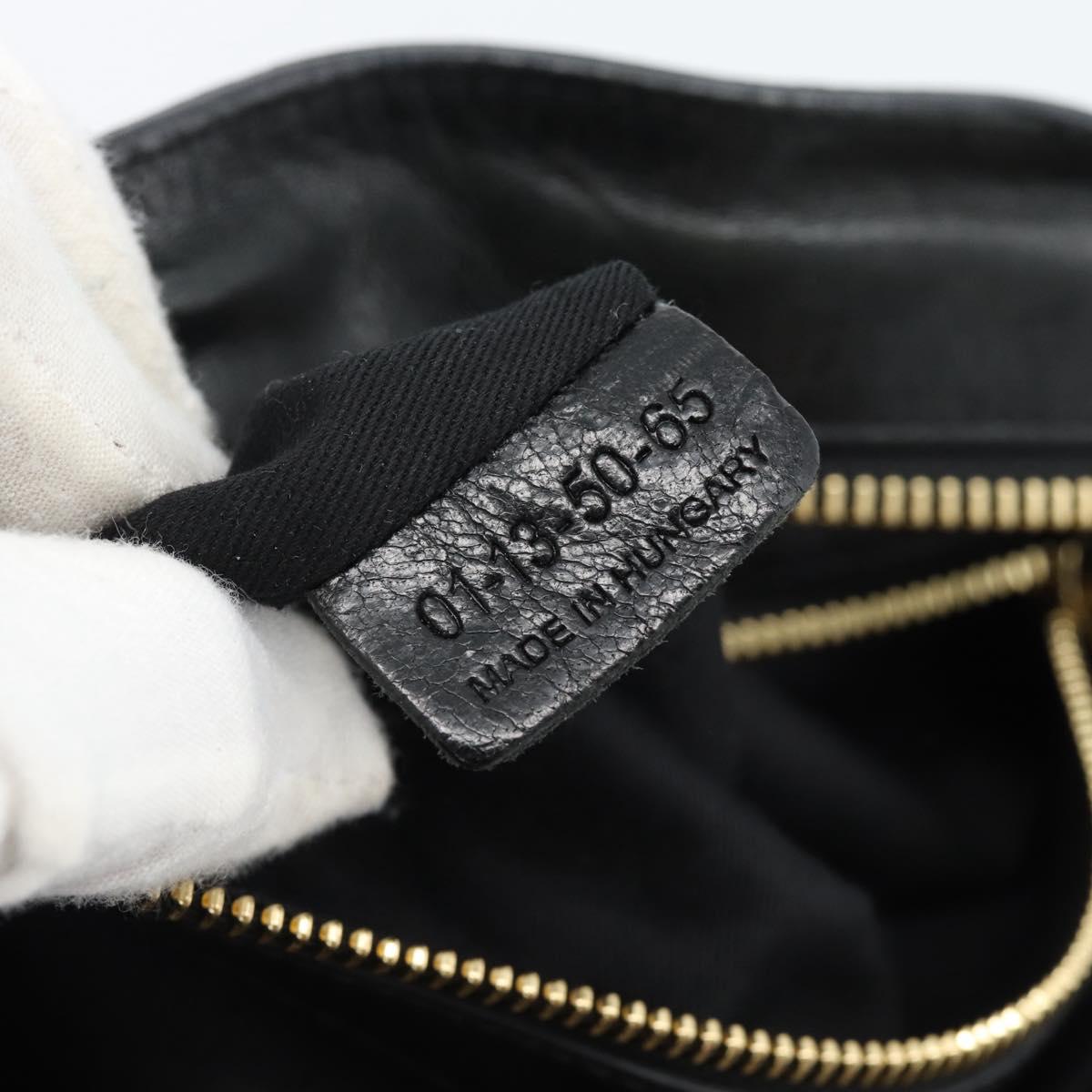Chloe Etel Hand Bag Leather Black Gold Auth 183634