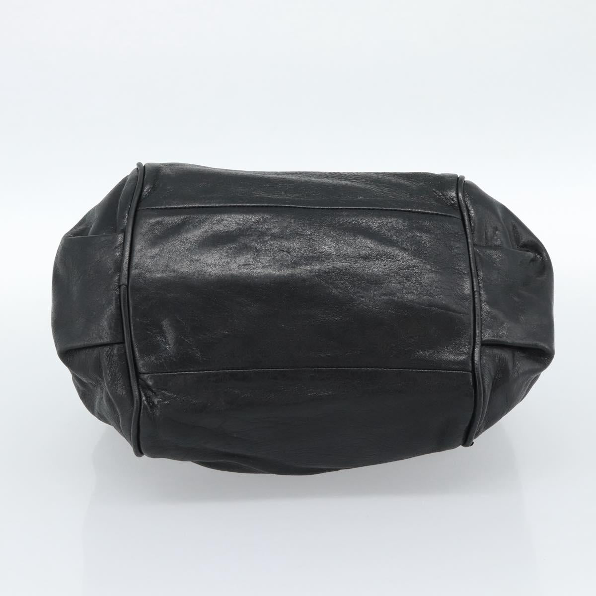Chloe Etel Hand Bag Leather Black Gold Auth 183634