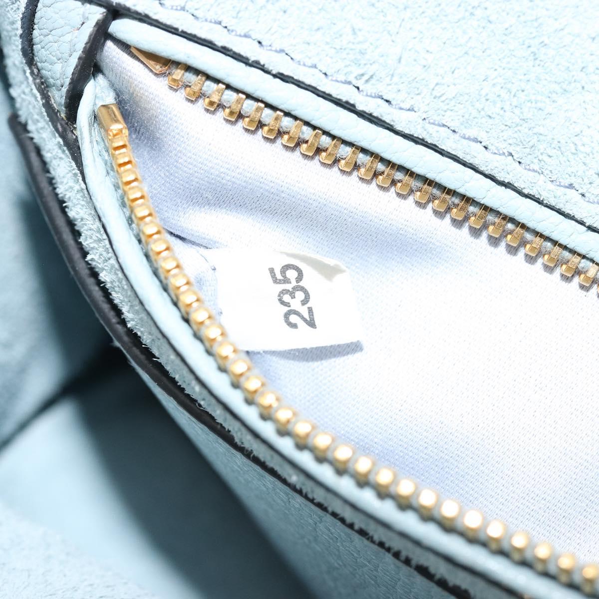 Miu Miu Shoulder Bag Leather Light Blue Gold Auth 183635M