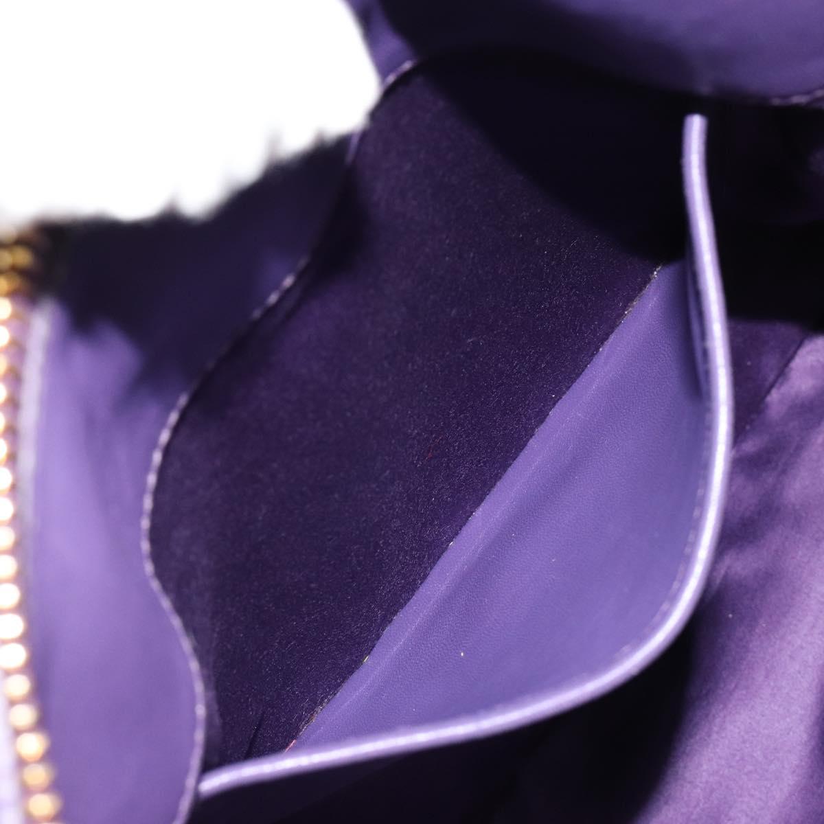 Miu Miu Matelasse Hand Bag Leather Purple Gold Auth 183636V