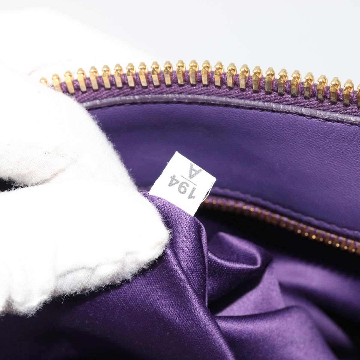 Miu Miu Matelasse Hand Bag Leather Purple Gold Auth 183636V