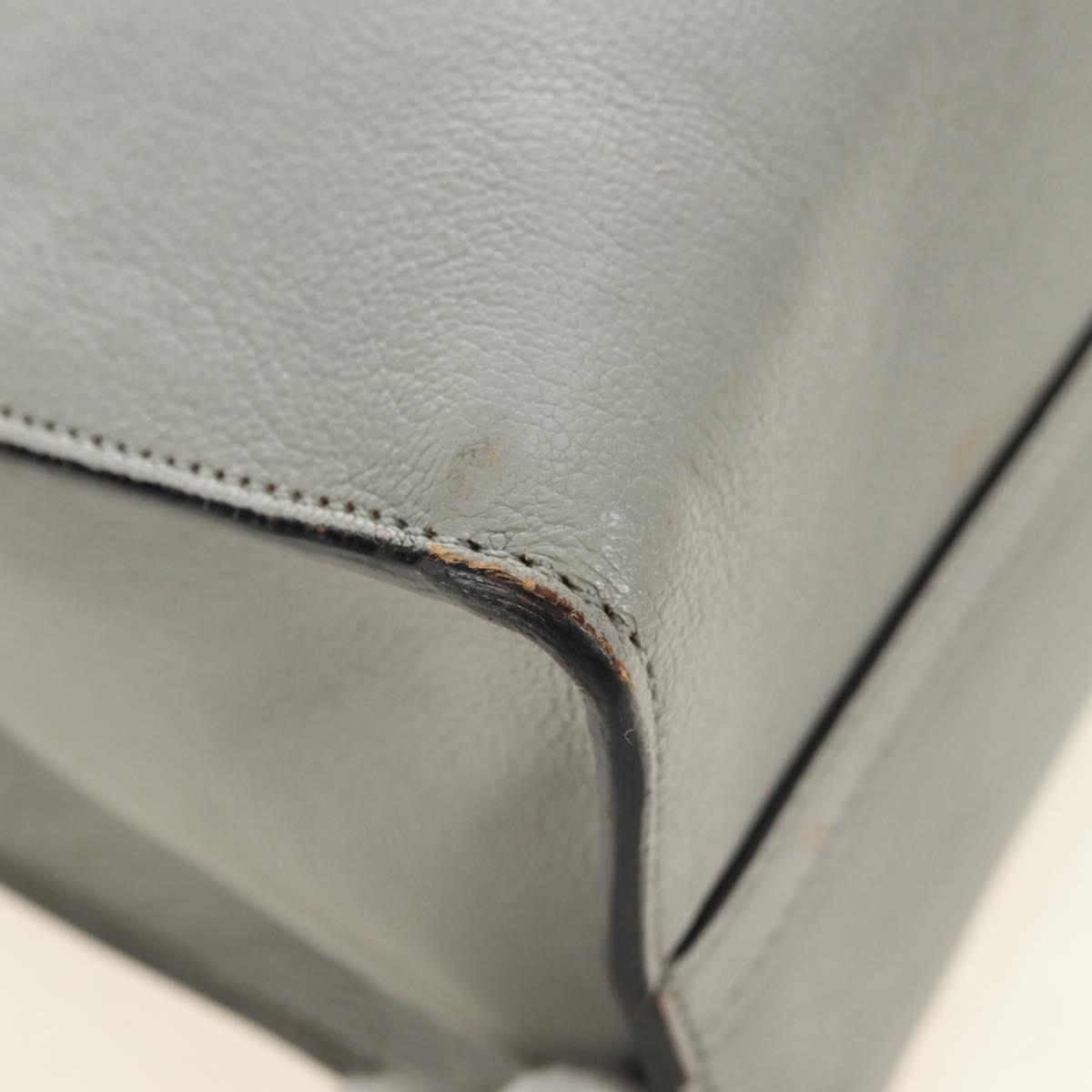 Miu Miu Hand Bag Leather Gray Gold Auth 183637V