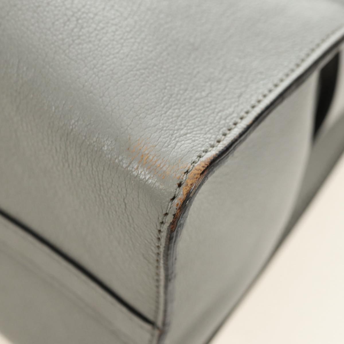Miu Miu Hand Bag Leather Gray Gold Auth 183637V