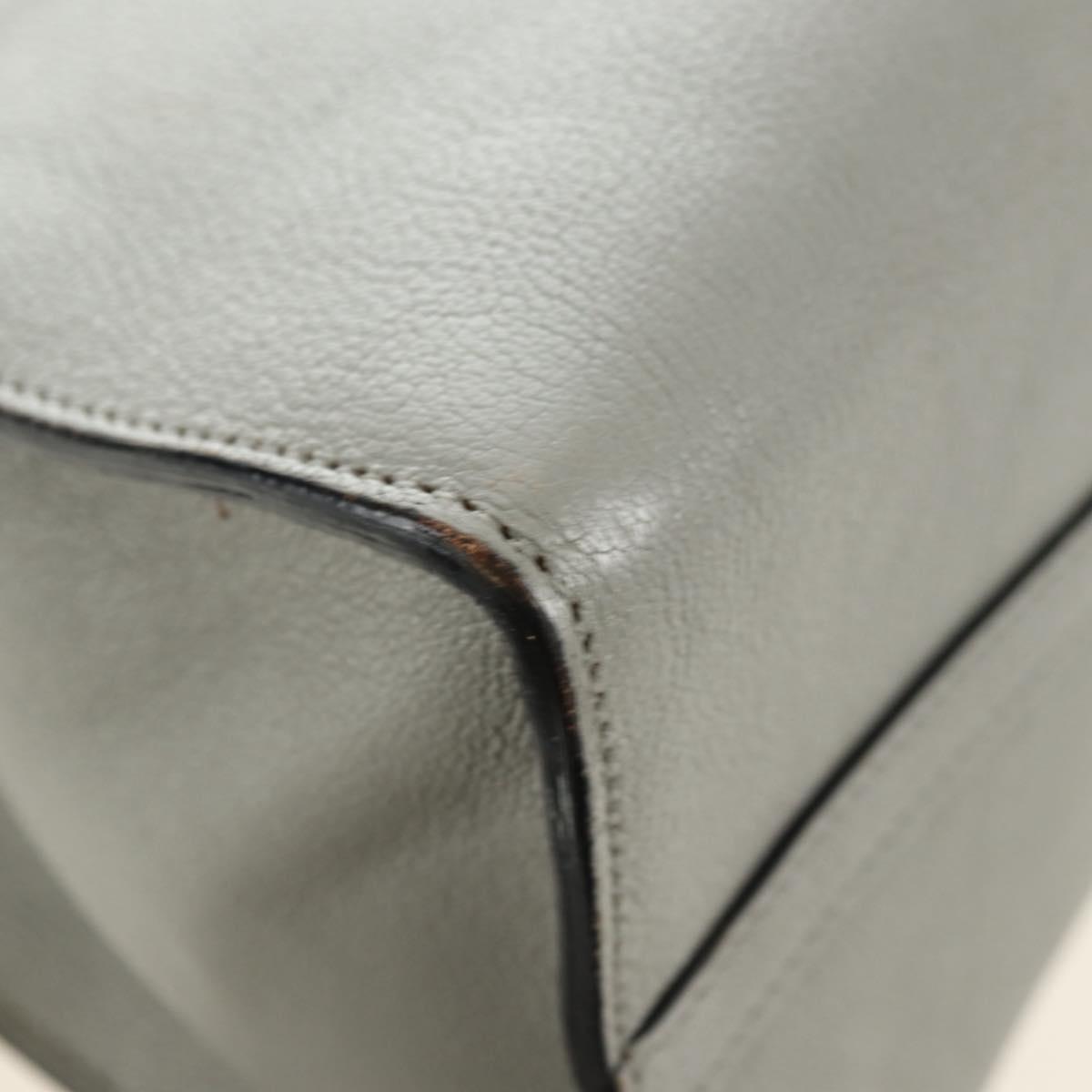 Miu Miu Hand Bag Leather Gray Gold Auth 183637V