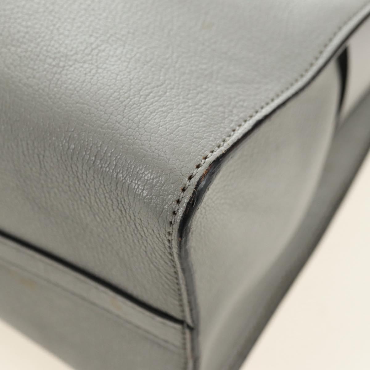 Miu Miu Hand Bag Leather Gray Gold Auth 183637V