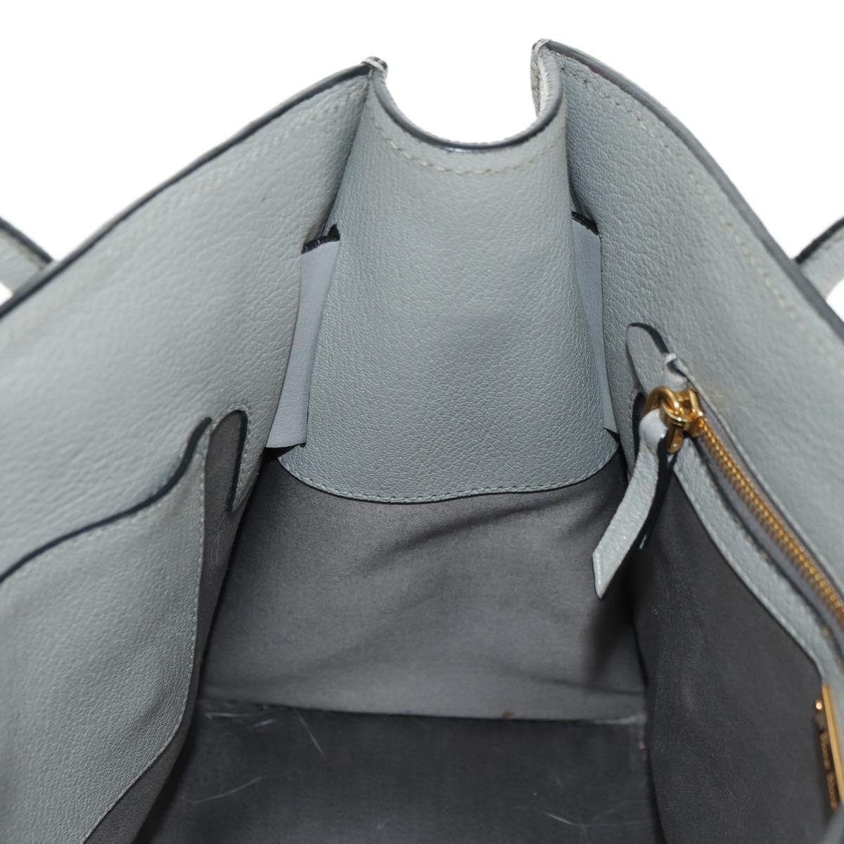Miu Miu Hand Bag Leather Gray Gold Auth 183637V