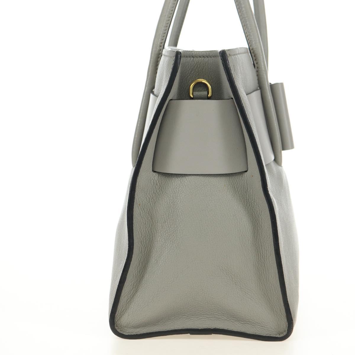 Miu Miu Hand Bag Leather Gray Gold Auth 183637V