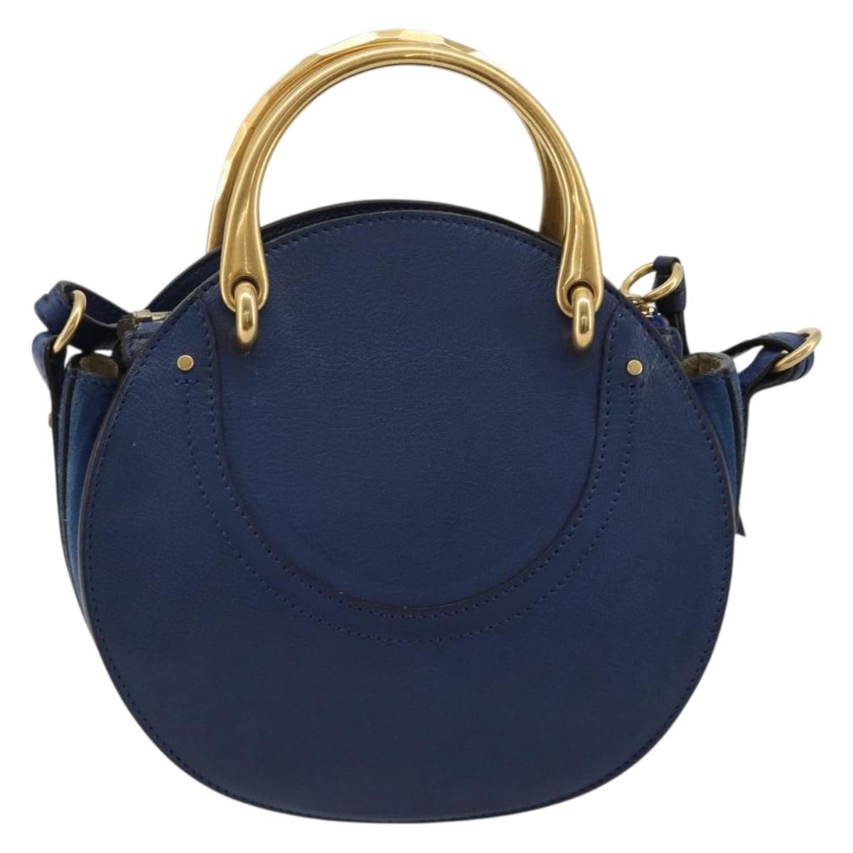 Chloe Pixy Hand Bag Leather 2way Black Gold Auth 183644V