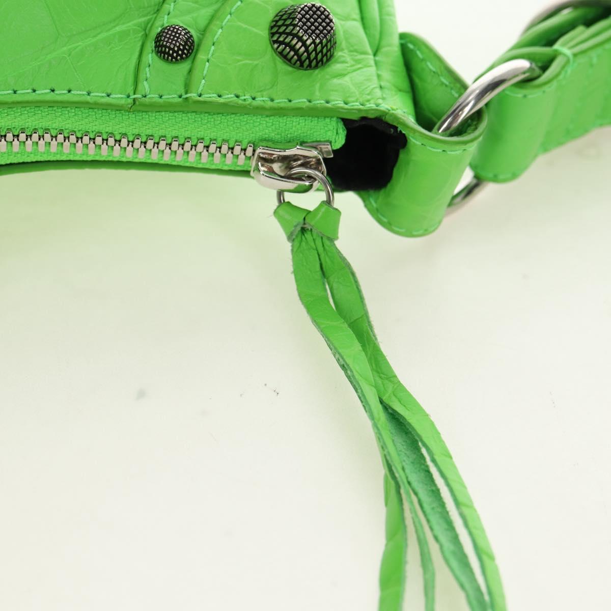 BALENCIAGA LE CAGOLE XS Hand Bag Leather Green 671309 Auth 183647SAM