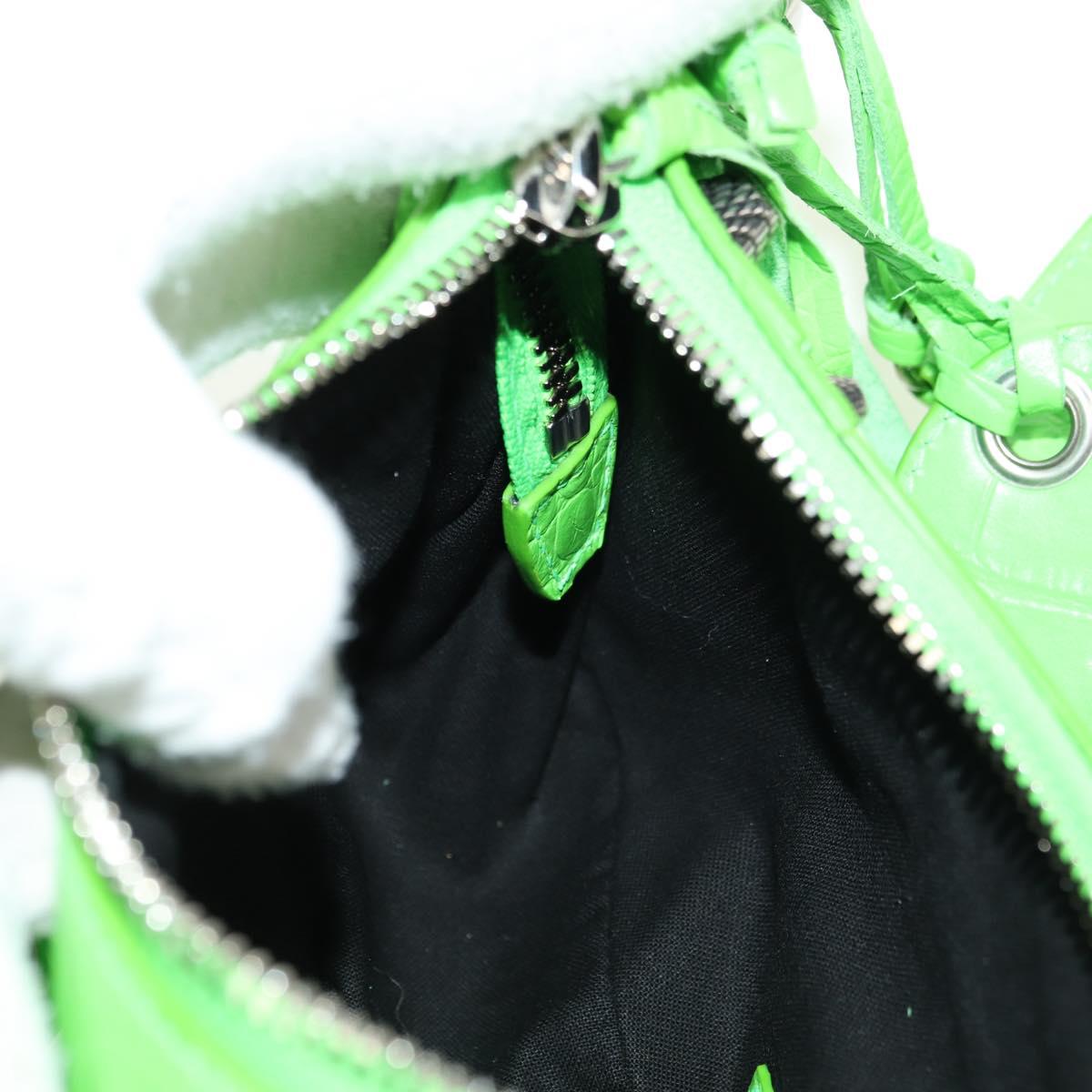 BALENCIAGA LE CAGOLE XS Hand Bag Leather Green 671309 Auth 183647SAM