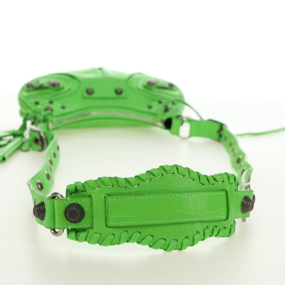 BALENCIAGA LE CAGOLE XS Hand Bag Leather Green 671309 Auth 183647SAM