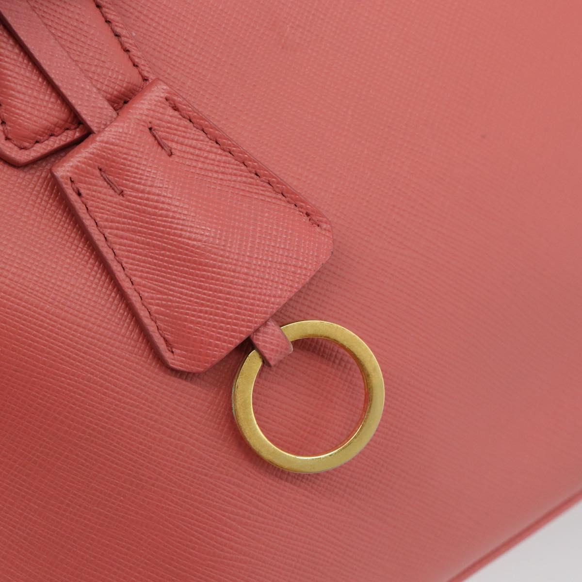 PRADA Galleria Hand Bag Safiano Leather 2way Pink Gold Auth 183648V