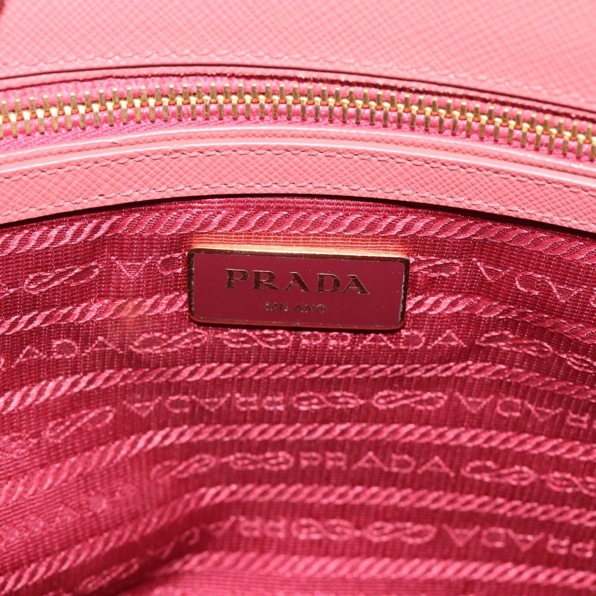 PRADA Galleria Hand Bag Safiano Leather 2way Pink Gold Auth 183648V