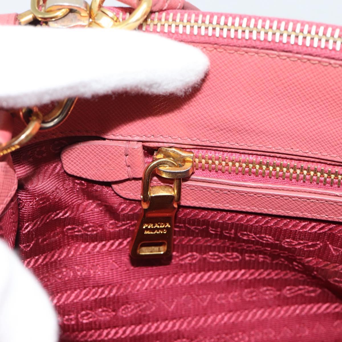 PRADA Galleria Hand Bag Safiano Leather 2way Pink Gold Auth 183648V