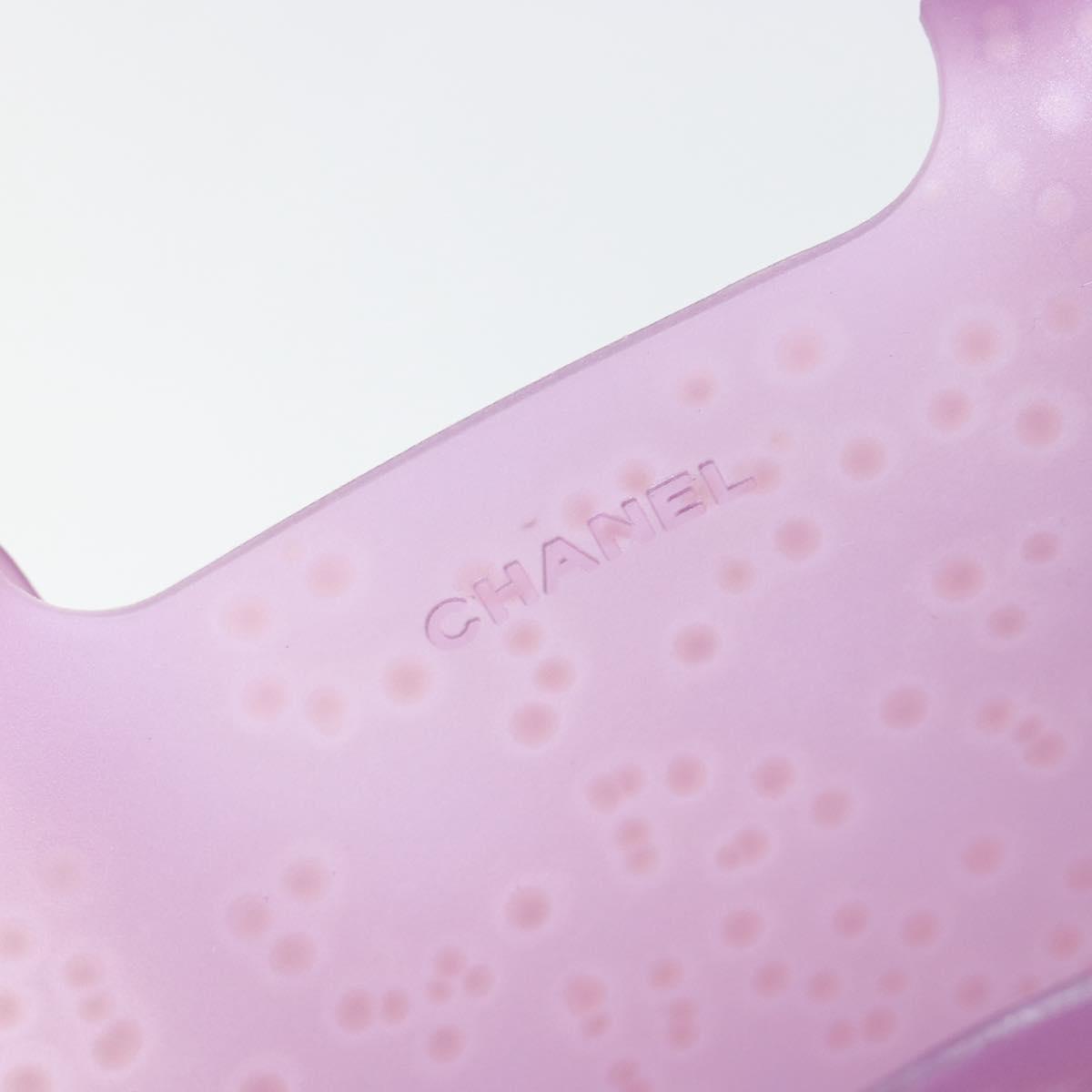 CHANEL Tote Bag Rubber Purple CC Auth 183664