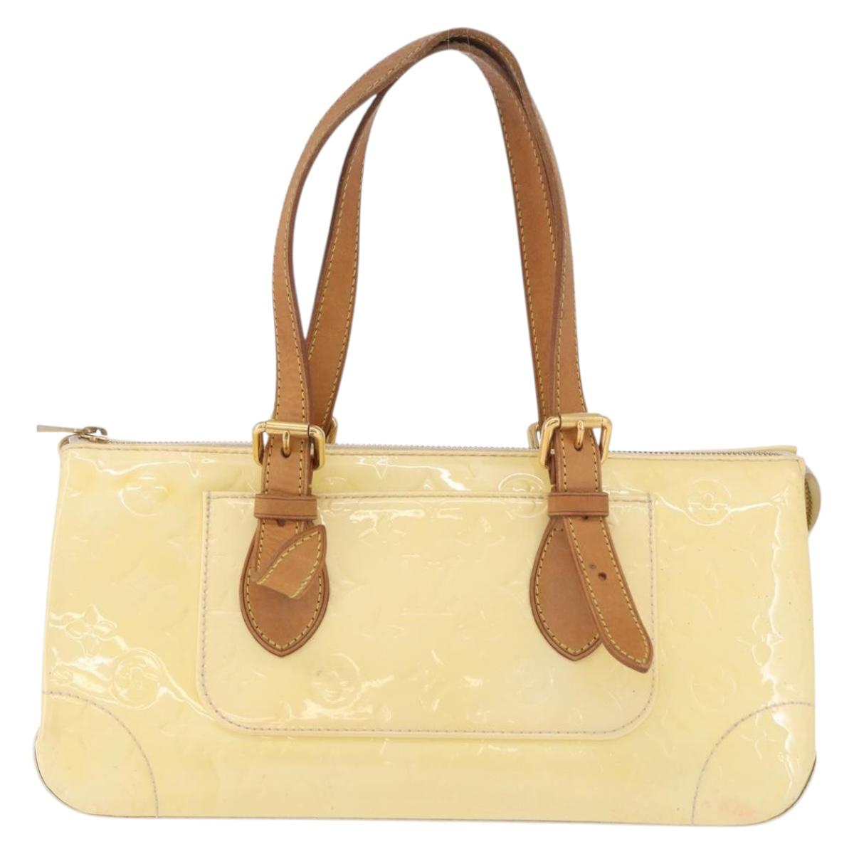 LOUIS VUITTON Monogram Vernis Rosewood Avenue Bag Perle M93508 LV Auth 183680