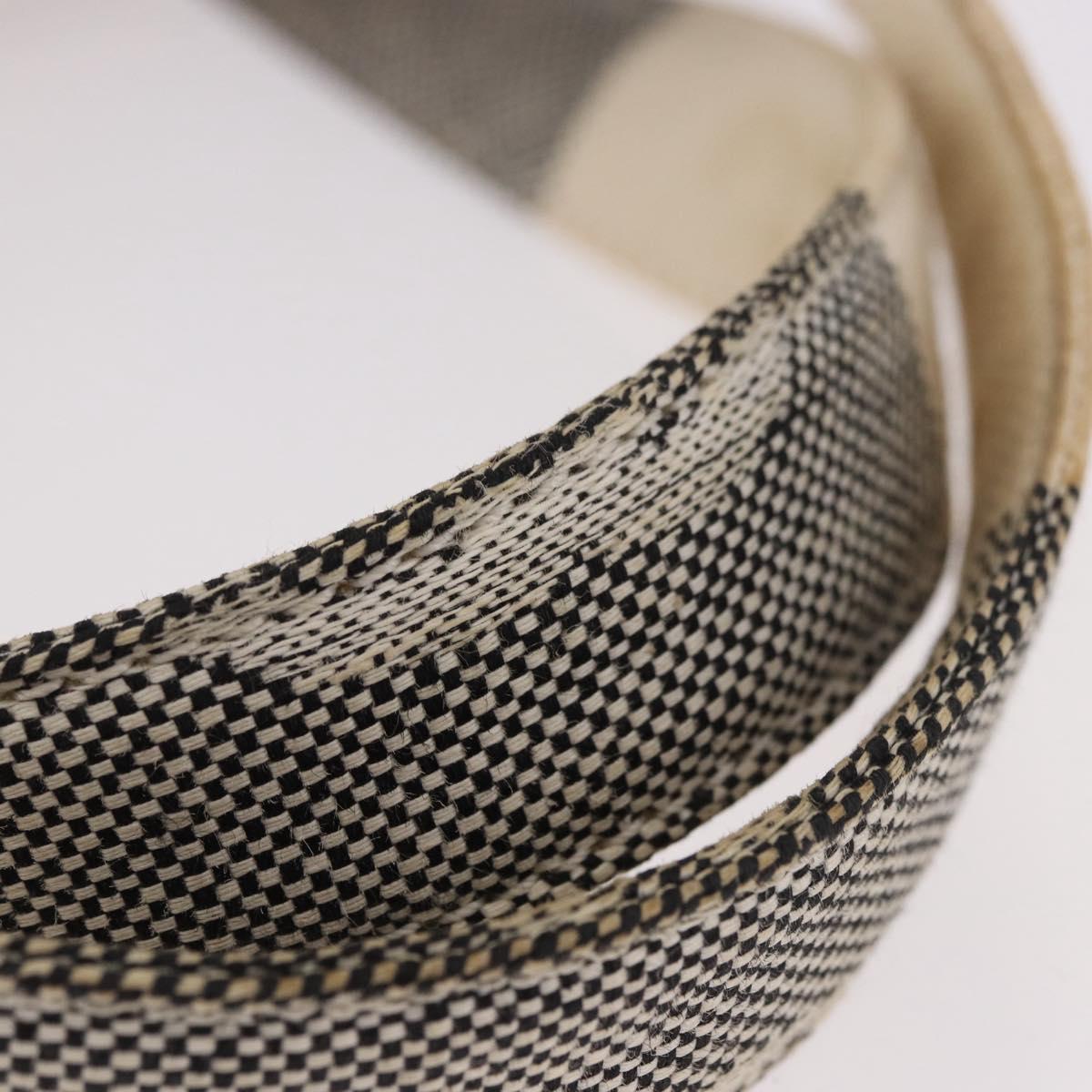 CHANEL Hand Bag Canvas Gray Gold CC Auth 183684
