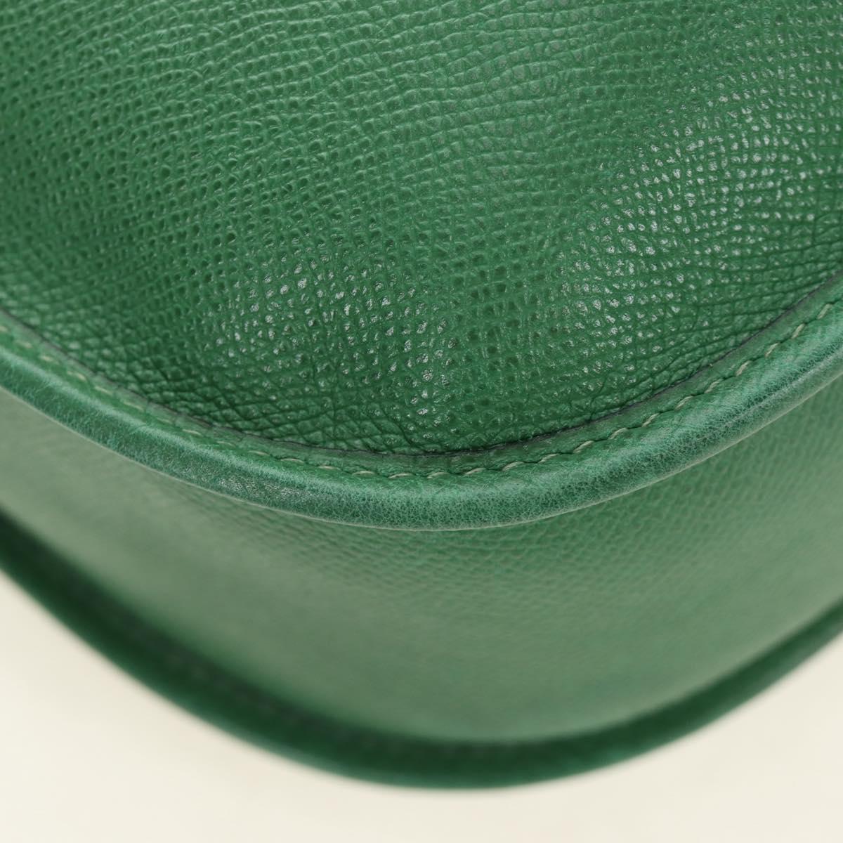 HERMES Evelyn 1GM Shoulder Bag Leather Green Gold Auth 183685V