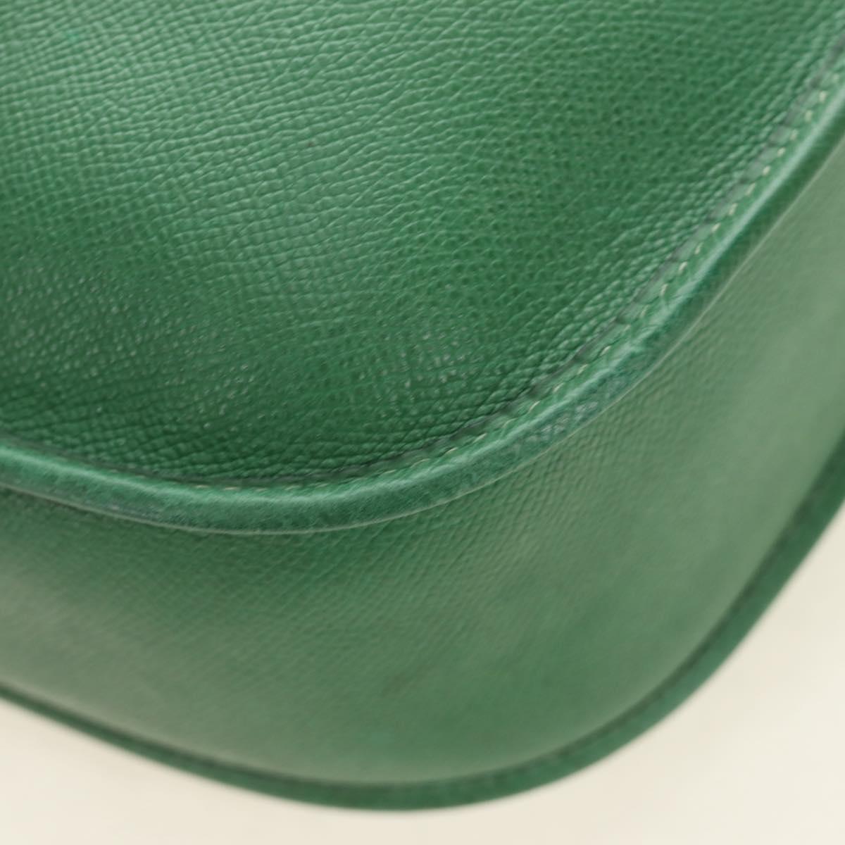 HERMES Evelyn 1GM Shoulder Bag Leather Green Gold Auth 183685V
