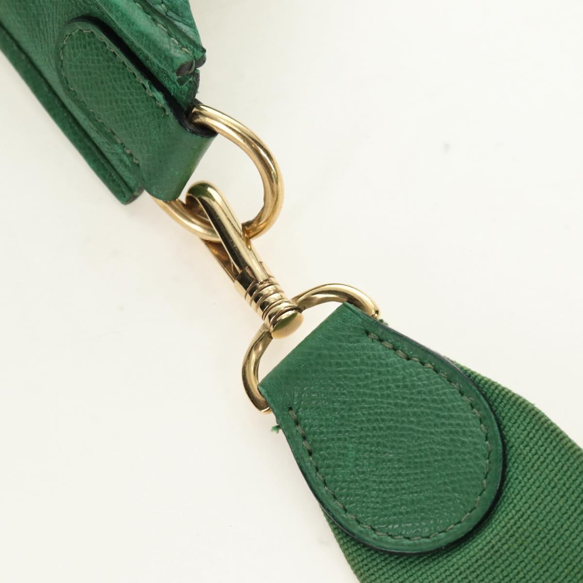 HERMES Evelyn 1GM Shoulder Bag Leather Green Gold Auth 183685V