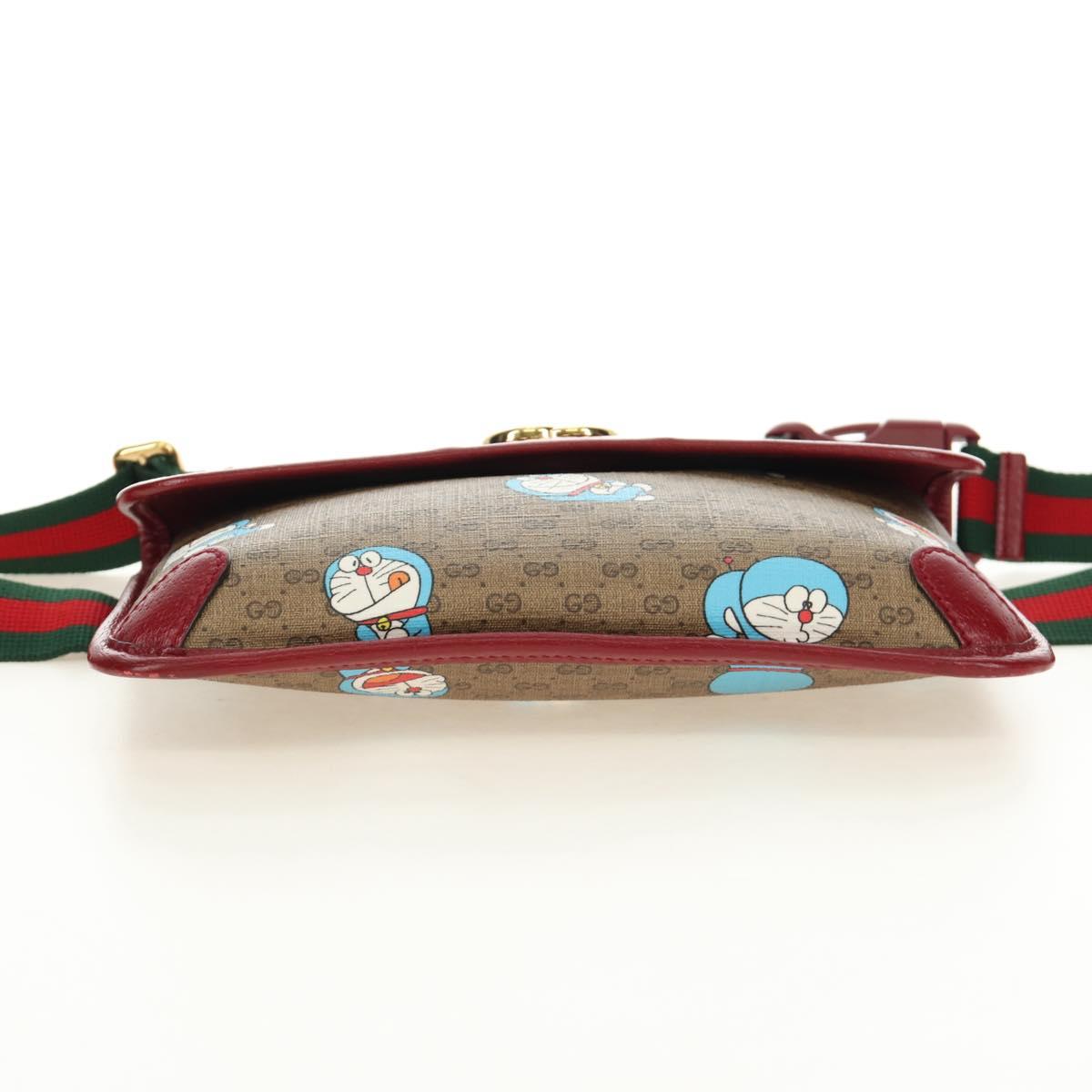 GUCCI Micro GG Supreme Doraemon x Fujiko-Pro Waist PVC Beige 647817 Auth 183687M