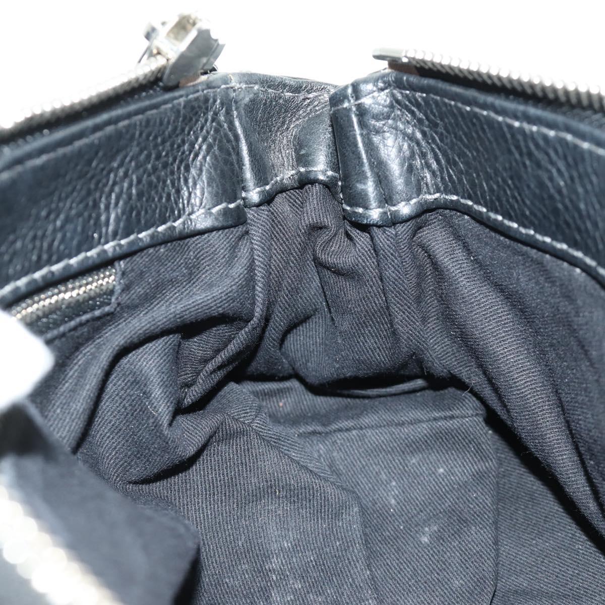 Chloe Mini Paddington Hand Bag Leather Black Silver gold Auth 183688M