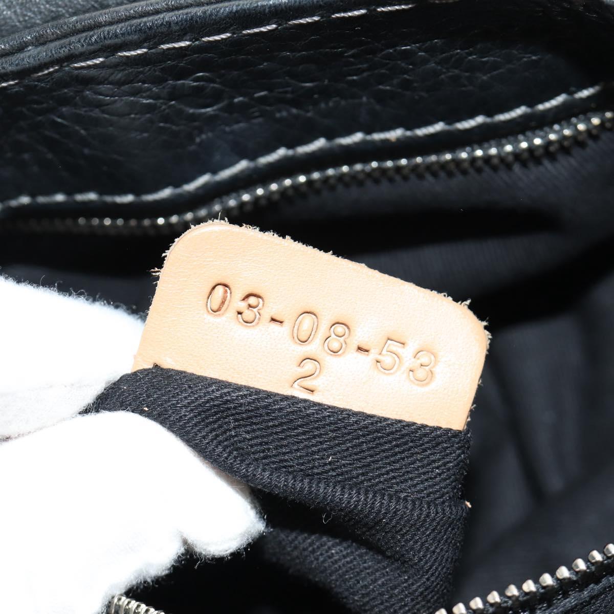 Chloe Mini Paddington Hand Bag Leather Black Silver gold Auth 183688M