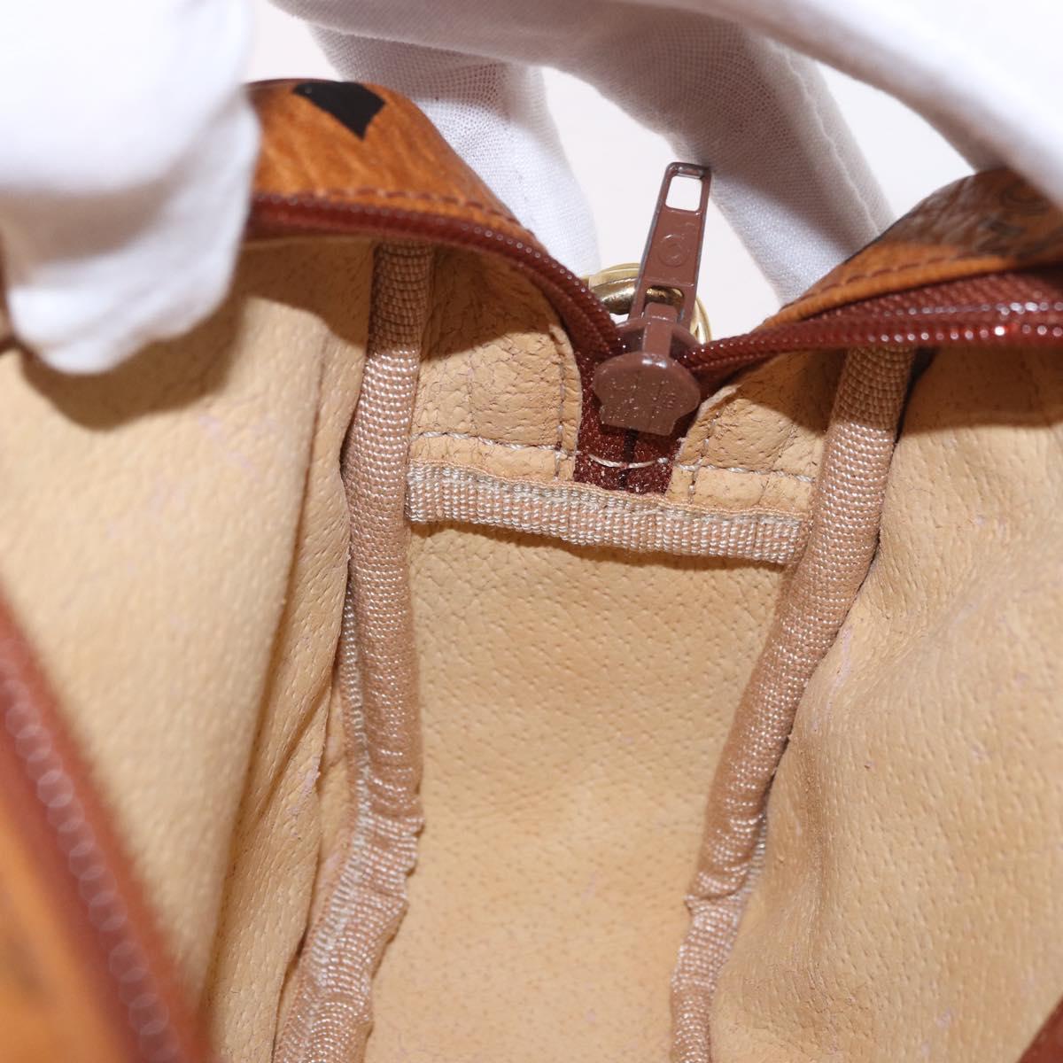 MCM Vicetos Logogram Shoulder Bag PVC Leather Brown Gold Auth 183689