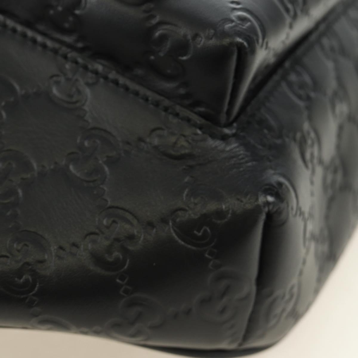 GUCCI GG Canvas Guccissima Waist Leather Outlet Black Silver 779895 Auth 183693M