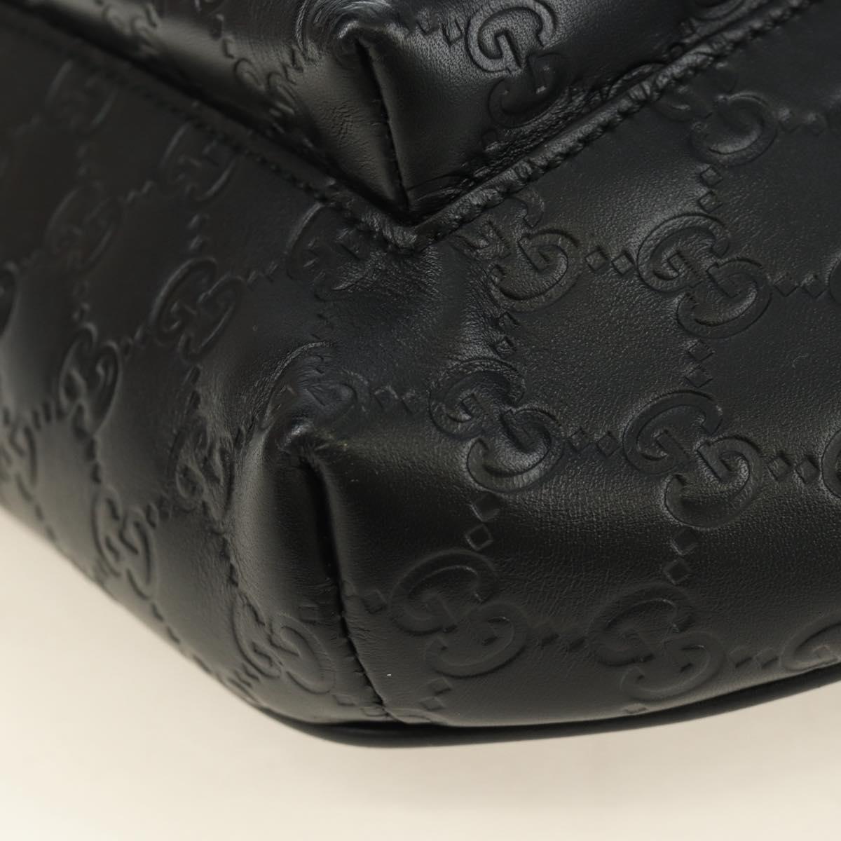 GUCCI GG Canvas Guccissima Waist Leather Outlet Black Silver 779895 Auth 183693M