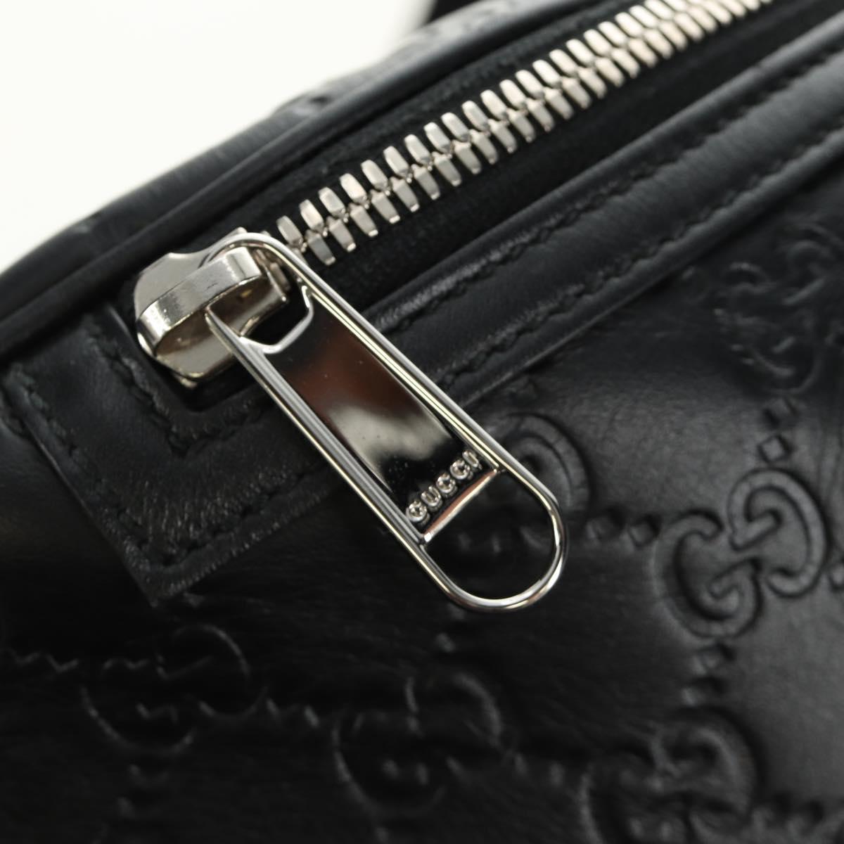 GUCCI GG Canvas Guccissima Waist Leather Outlet Black Silver 779895 Auth 183693M