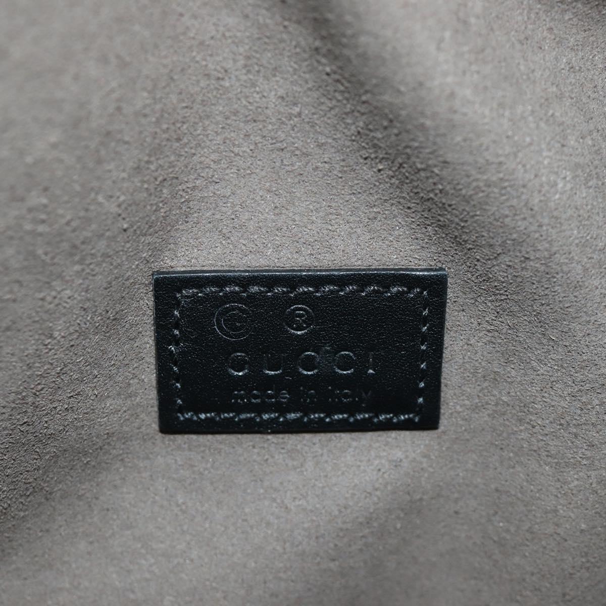 GUCCI GG Canvas Guccissima Waist Leather Outlet Black Silver 779895 Auth 183693M