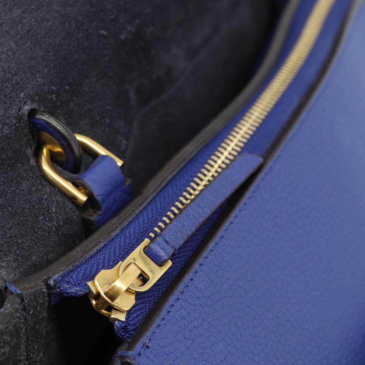 CELINE Belt bag Hand Bag Leather 2way Blue Gold Auth 183709M