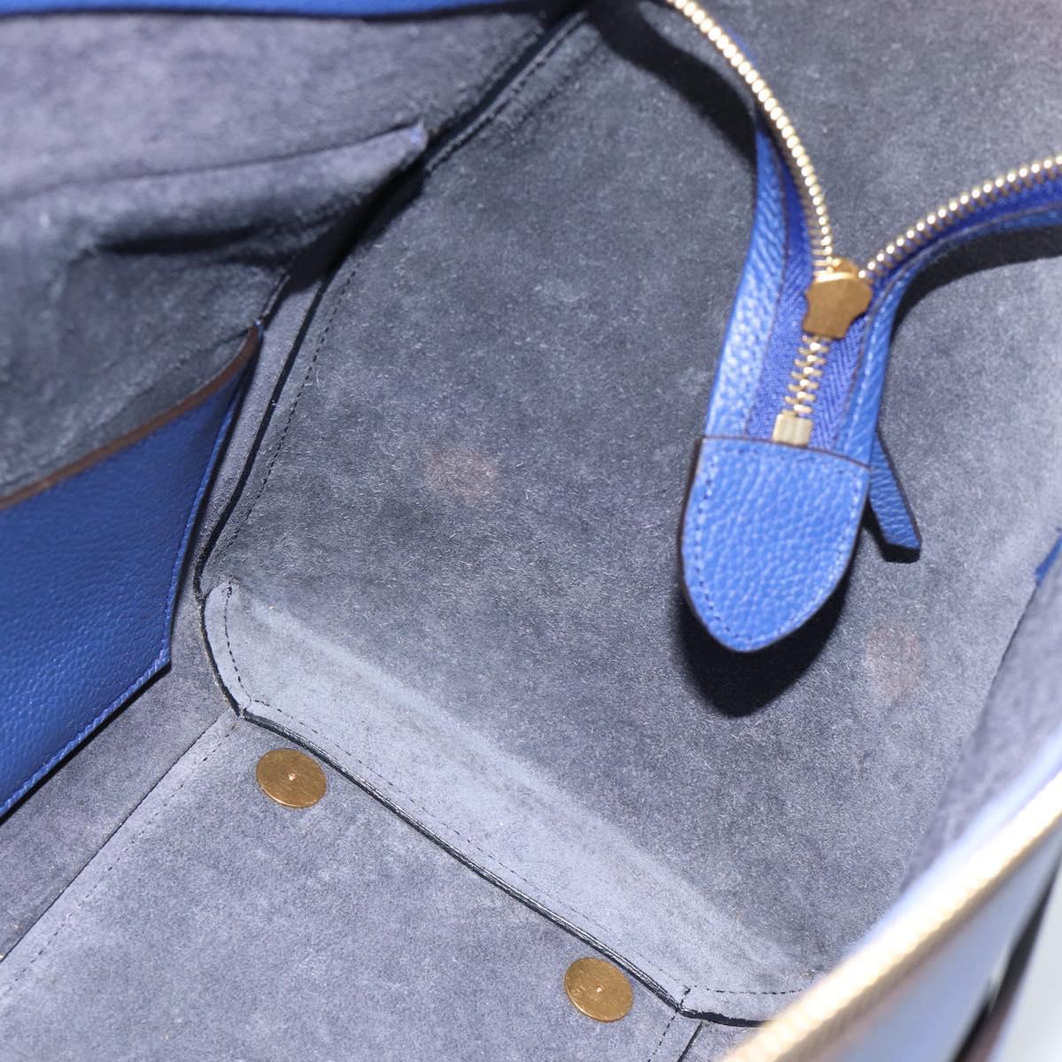 CELINE Belt bag Hand Bag Leather 2way Blue Gold Auth 183709M
