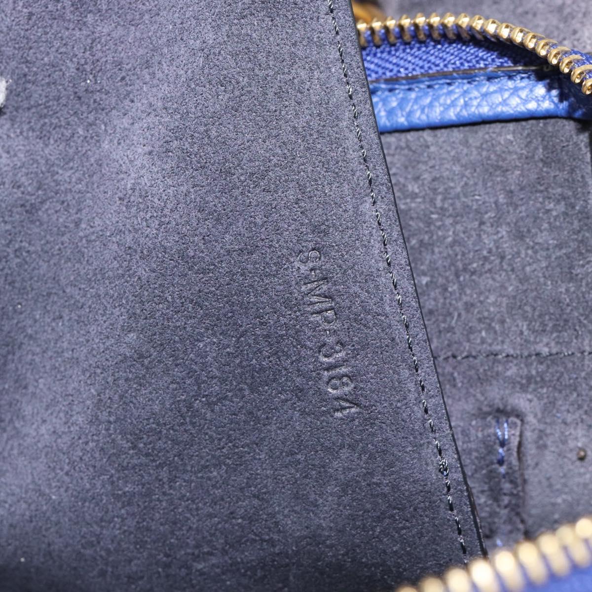 CELINE Belt bag Hand Bag Leather 2way Blue Gold Auth 183709M