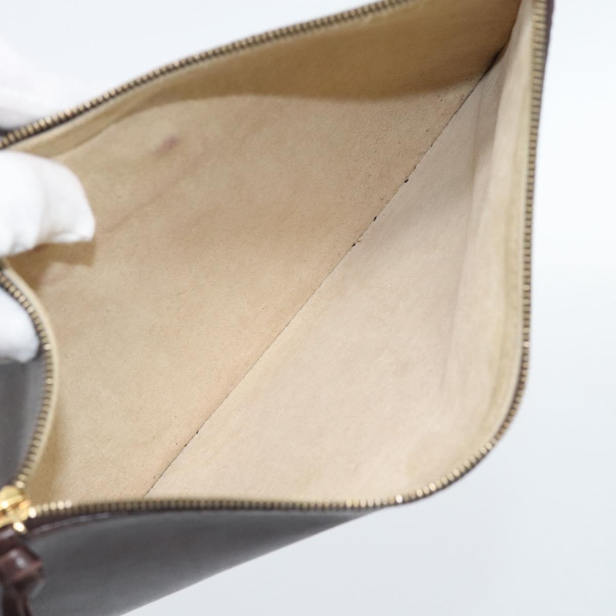BOTTEGA VENETA INTRECCIATO Cabas MM Hand Bag Leather Brown Gold Auth 183710V