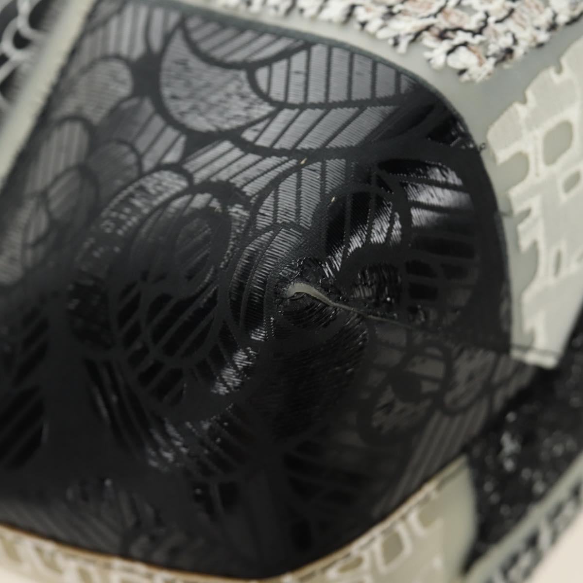 CHANEL Patchwork Tote Bag rubber Black Silver CC Auth 183715SAV