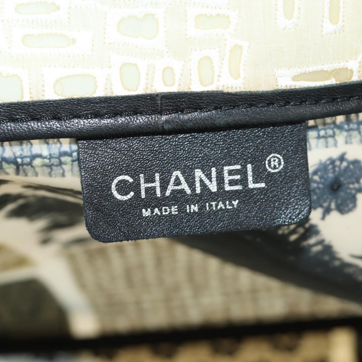 CHANEL Patchwork Tote Bag rubber Black Silver CC Auth 183715SAV