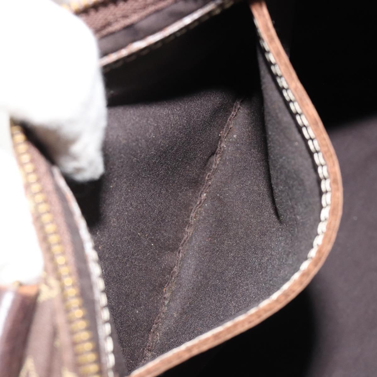LOUIS VUITTON Monogram Mini Lin Speedy 30 Bag Brown Ebene M95224 LV Auth 183717