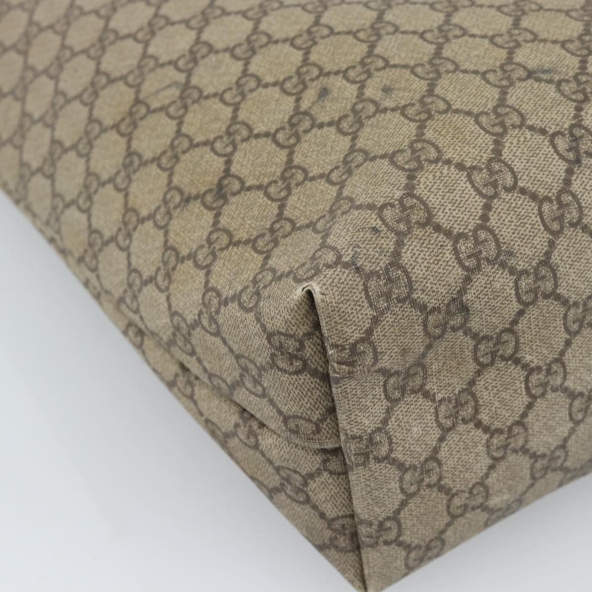 GUCCI GG Supreme Web Sherry Line Tote Bag PVC Beige Gold 002.58.6487 Auth 183720