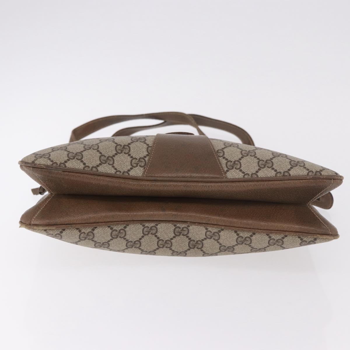 GUCCI GG Supreme Tote Bag PVC Beige Gold 86 02 021 Auth 183721