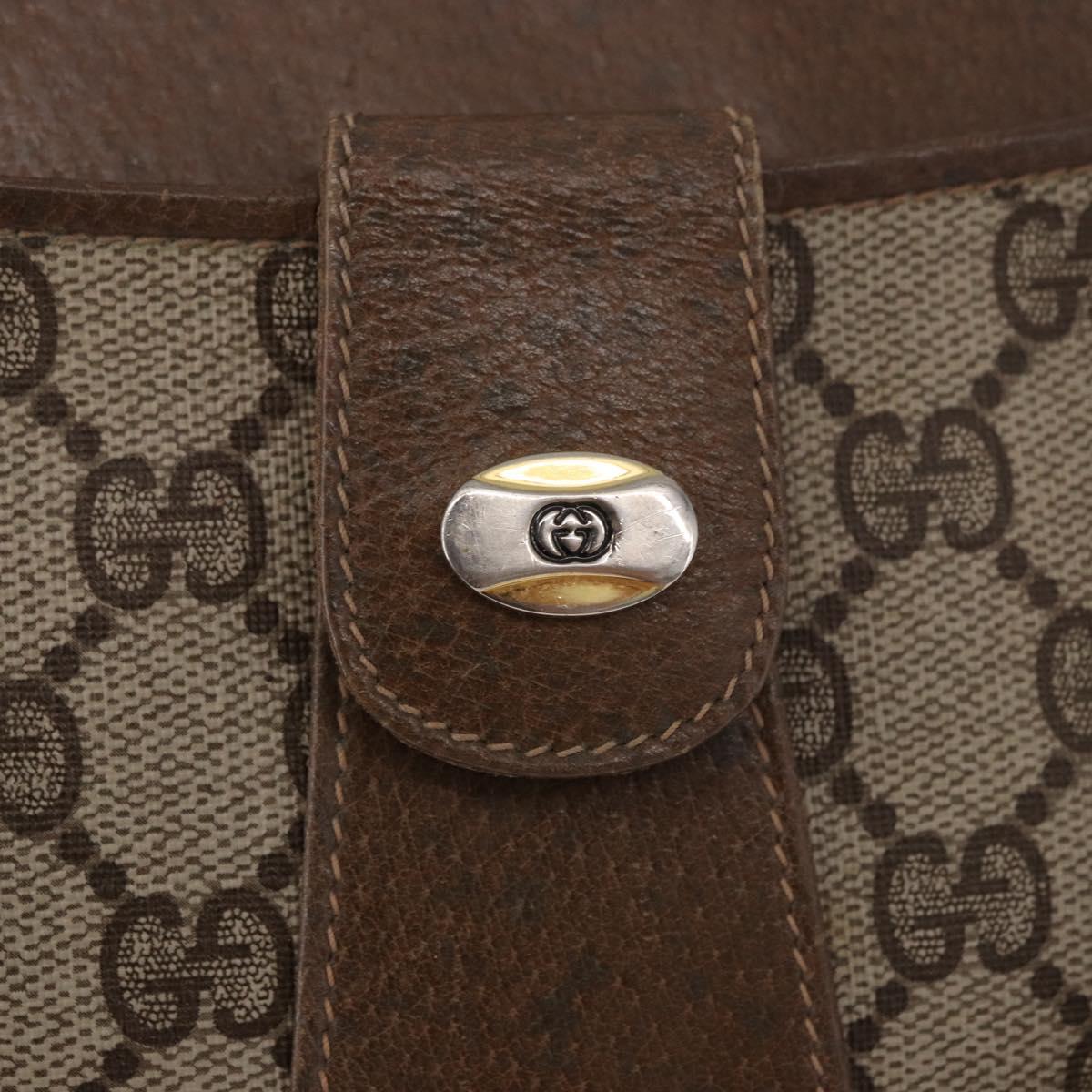GUCCI GG Supreme Tote Bag PVC Beige Gold 86 02 021 Auth 183721