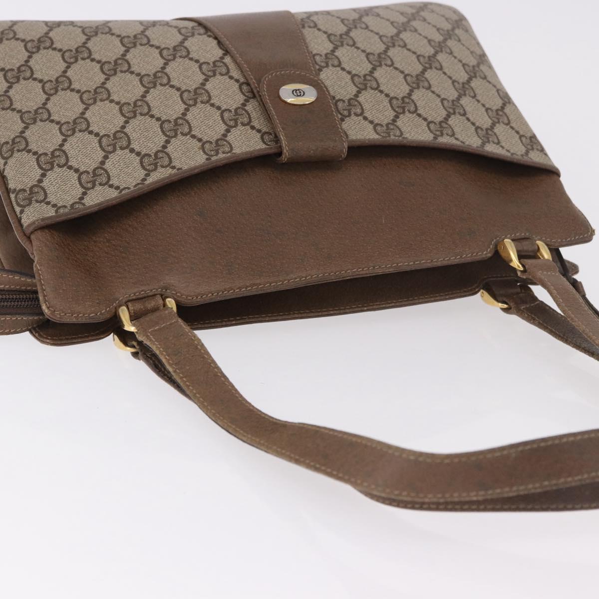 GUCCI GG Supreme Tote Bag PVC Beige Gold 86 02 021 Auth 183721
