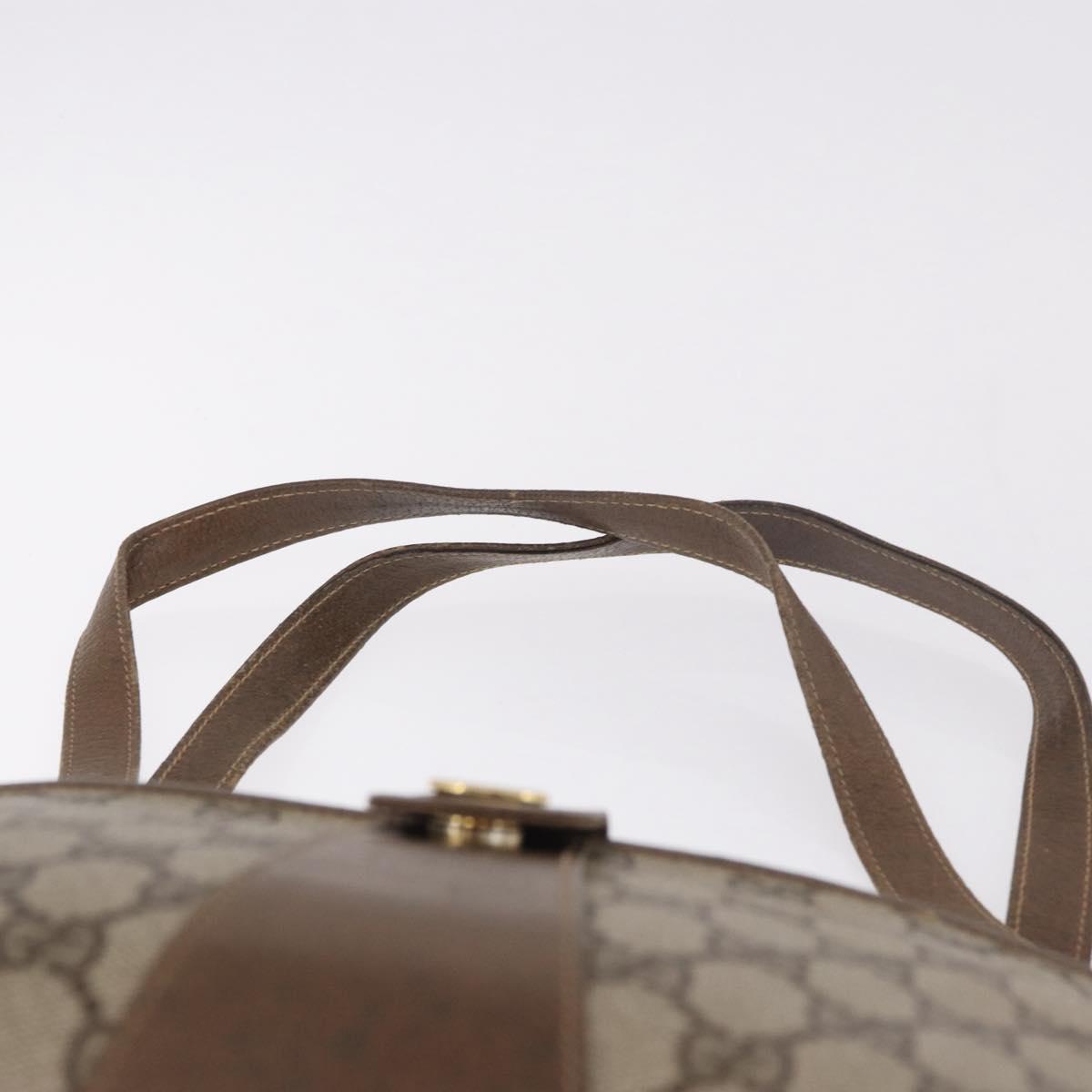 GUCCI GG Supreme Tote Bag PVC Beige Gold 86 02 021 Auth 183721