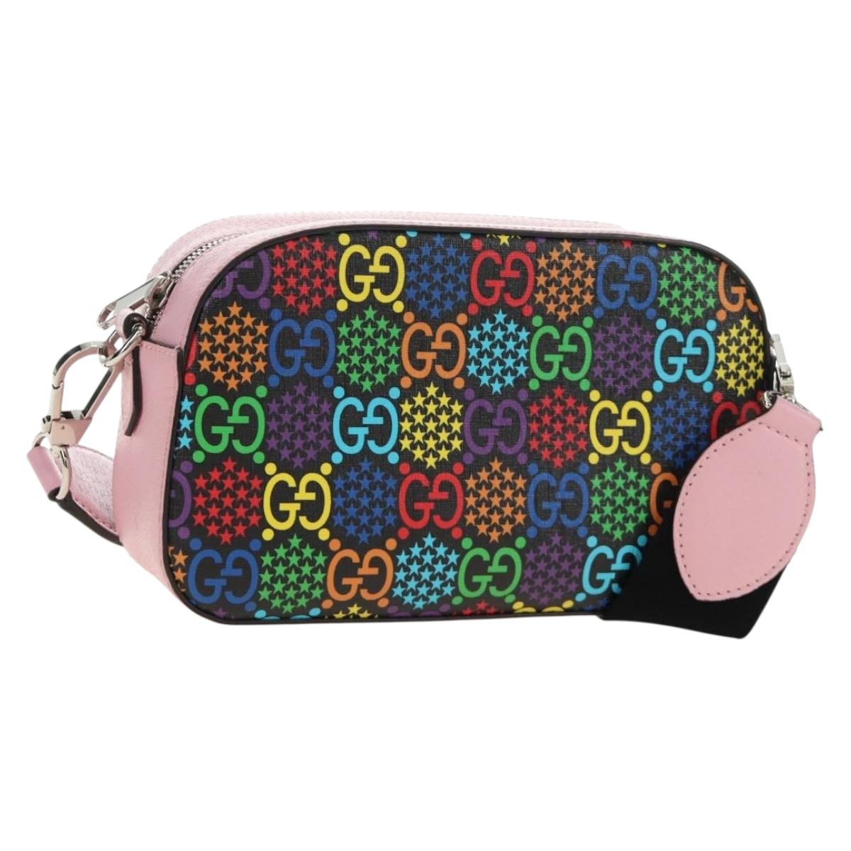 GUCCI GG Psychedelic Shoulder Bag Multicolor Silver 574886 Auth 183722M