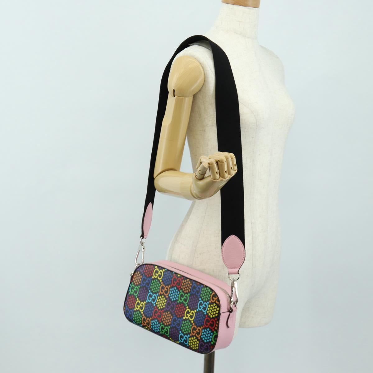 GUCCI GG Psychedelic Shoulder Bag Multicolor Silver 574886 Auth 183722M