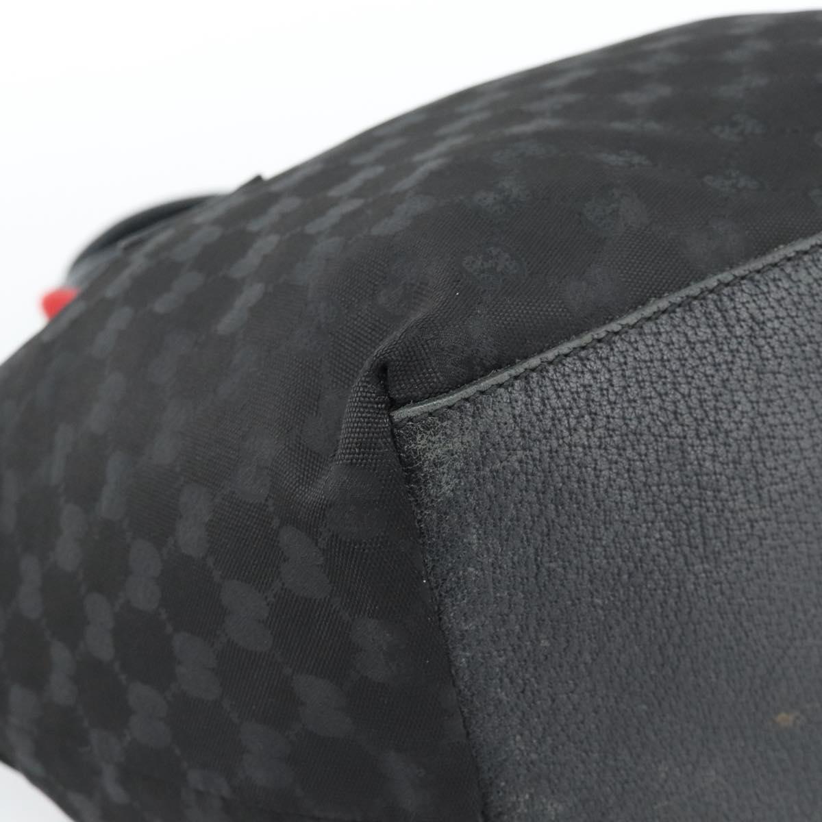 GUCCI GG Canvas Web Sherry Line Tote Bag Black Silver 131230 Auth 183723