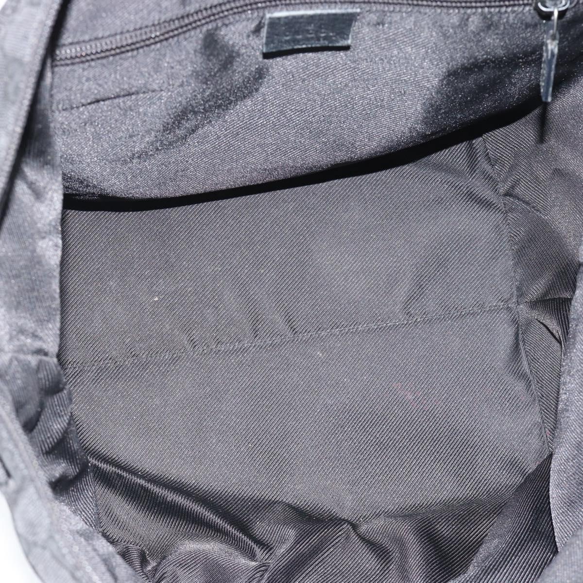 GUCCI GG Canvas Web Sherry Line Tote Bag Black Silver 131230 Auth 183723